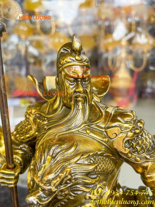 Tượng Quan Công Cao 35cm Bằng Đồng Đứng Trấn Ải Nặng 5kg