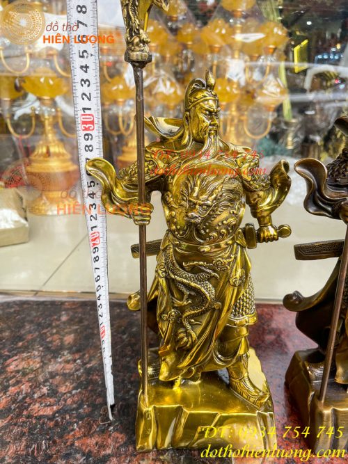 Tượng Quan Công Cao 35cm Bằng Đồng Đứng Trấn Ải Nặng 5kg