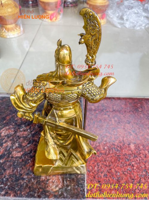 Tượng Quan Công Cao 35cm Bằng Đồng Đứng Trấn Ải Nặng 5kg