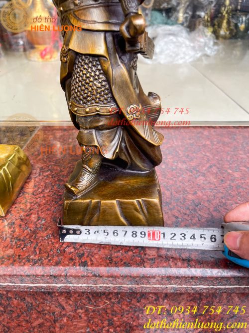 Tượng Quan Công Cao 35cm Bằng Đồng Đứng Trấn Ải Nặng 5kg