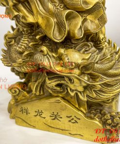 Tượng quan công đứng rồng bằng đồng (DxRxC 18x12x34cm)
