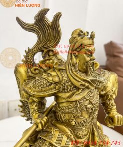 Tượng quan công đứng rồng bằng đồng (DxRxC 18x12x34cm)