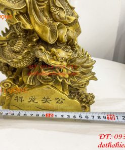 Tượng quan công đứng rồng bằng đồng (DxRxC 18x12x34cm)
