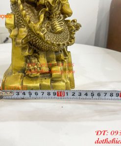 Tượng quan công đứng rồng bằng đồng (DxRxC 18x12x34cm)