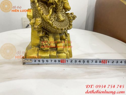 Tượng quan công đứng rồng bằng đồng (DxRxC 18x12x34cm)