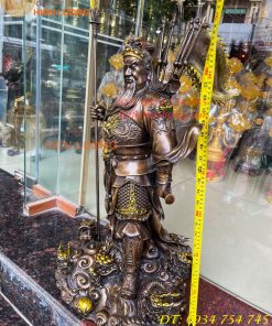 Tượng quan công ngũ cờ bằng đồng hun cao 65cm Cao Cấp