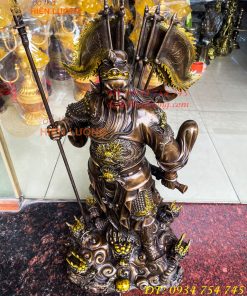 Tượng quan công ngũ cờ bằng đồng hun cao 65cm Cao Cấp