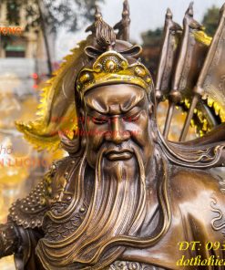 Tượng quan công ngũ cờ bằng đồng hun cao 65cm Cao Cấp