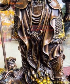 Tượng quan công ngũ cờ bằng đồng hun cao 65cm Cao Cấp