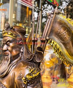 Tượng quan công ngũ cờ bằng đồng hun cao 65cm Cao Cấp