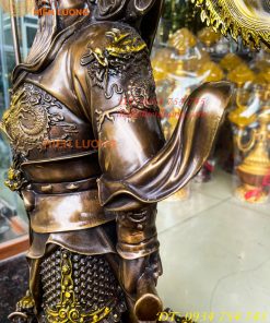 Tượng quan công ngũ cờ bằng đồng hun cao 65cm Cao Cấp