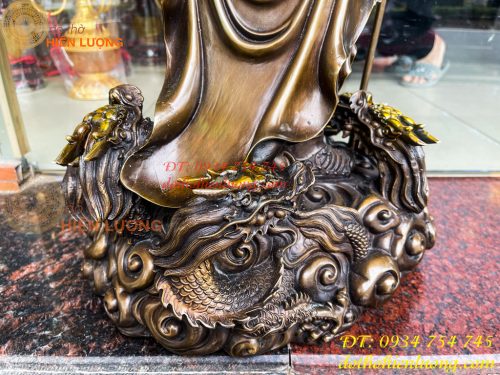 Tượng quan công ngũ cờ bằng đồng hun cao 65cm Cao Cấp