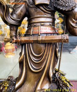 Tượng quan công ngũ cờ bằng đồng hun cao 65cm Cao Cấp