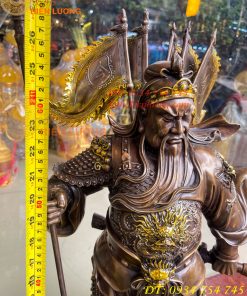 Tượng quan công ngũ cờ bằng đồng hun cao 65cm Cao Cấp