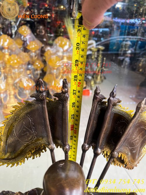 Tượng quan công ngũ cờ bằng đồng hun cao 65cm Cao Cấp