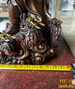 Tượng quan công ngũ cờ bằng đồng hun cao 65cm Cao Cấp