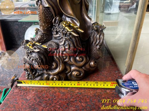 Tượng quan công ngũ cờ bằng đồng hun cao 65cm Cao Cấp