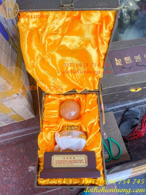 Bi Cầu Thạch Anh Đế Ngọc Đủ Màu ĐK 12cm, Cao 30cm
