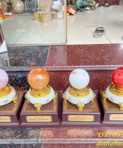 Bi Cầu Thạch Anh Đế Ngọc Đủ Màu ĐK 12cm, Cao 30cm