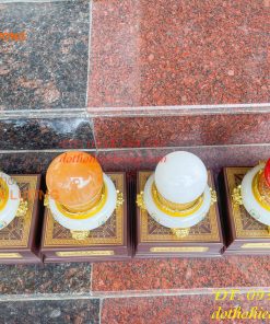 Bi Cầu Thạch Anh Đế Ngọc Đủ Màu ĐK 12cm, Cao 30cm