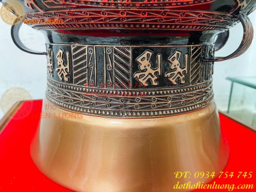 Quả Trống Đồng Đỏ Đúc ĐK 30cm