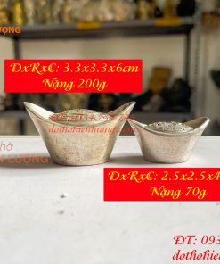 Thỏi bạc phong thủy dài 4,5cm và 6cm