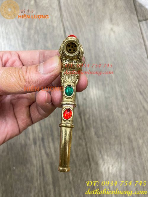 Tẩu Bằng Đồng Lake Bạc Dài 10cm ĐK 1cm