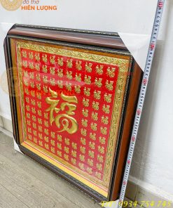 Tranh Bách Phúc 70x70cm Bằng Đồng Dát Vàng Liền Tấm