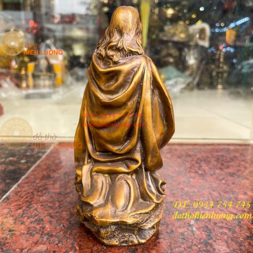 Tượng chúa cầu nguyện bằng đồng hun cao 20cm
