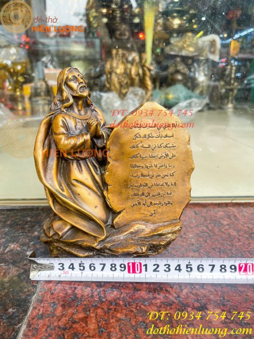 Tượng chúa cầu nguyện bằng đồng hun cao 20cm