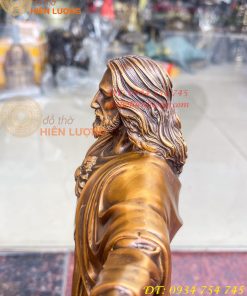 Tượng Chúa Kito Dang Tay Bằng Đồng Hun Cao 40cm