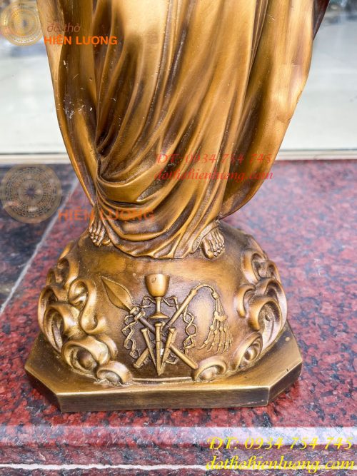 Tượng Chúa Kito Dang Tay Bằng Đồng Hun Cao 40cm