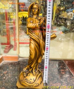 Tượng Đức Mẹ Vô Nhiễm Nguyên Tội Bằng Đồng Cao 40cm
