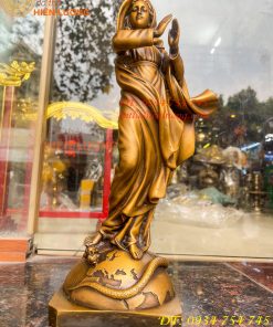 Tượng Đức Mẹ Vô Nhiễm Nguyên Tội Bằng Đồng Cao 40cm