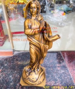 Tượng Đức Mẹ Vô Nhiễm Nguyên Tội Bằng Đồng Cao 40cm