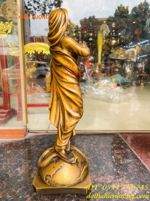Tượng Đức Mẹ Vô Nhiễm Nguyên Tội Bằng Đồng Cao 40cm