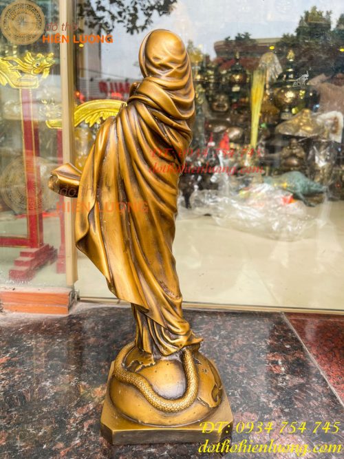Tượng Đức Mẹ Vô Nhiễm Nguyên Tội Bằng Đồng Cao 40cm