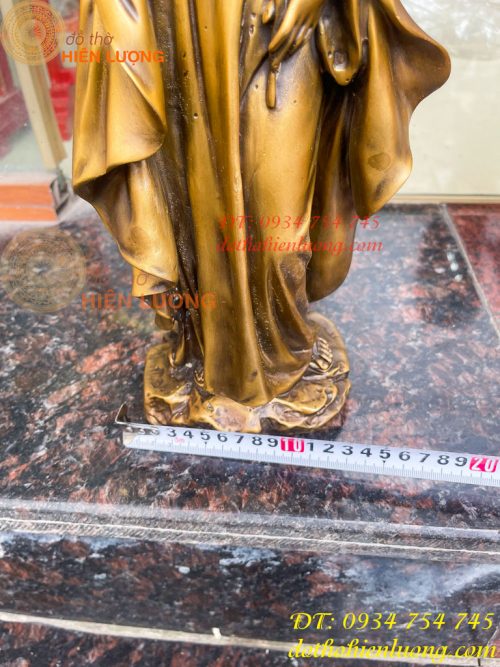 Tượng Chúa Giuse Bằng Đồng Hun Cao 40cm, Nặng 6kg