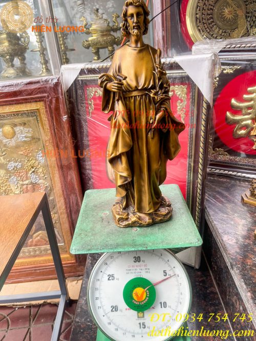 Tượng Chúa Giuse Bằng Đồng Hun Cao 40cm, Nặng 6kg