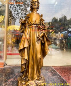 Tượng Chúa Giuse Bằng Đồng Hun Cao 40cm, Nặng 6kg