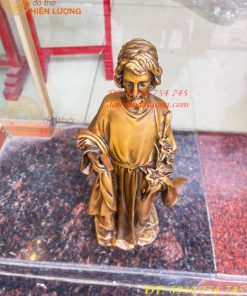 Tượng Chúa Giuse Bằng Đồng Hun Cao 40cm, Nặng 6kg