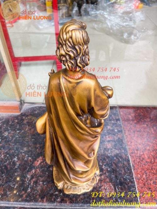 Tượng Chúa Giuse Bằng Đồng Hun Cao 40cm, Nặng 6kg