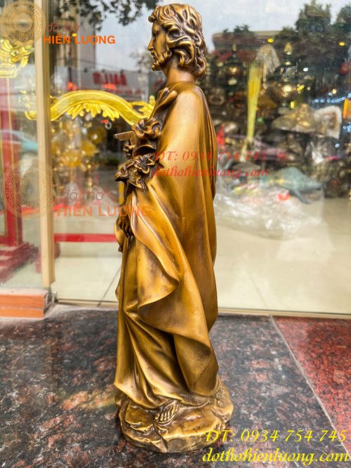 Tượng Chúa Giuse Bằng Đồng Hun Cao 40cm, Nặng 6kg