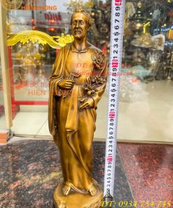 Tượng Đức Cha Cầm Hoa Huệ Bằng Đồng Cao 40cm
