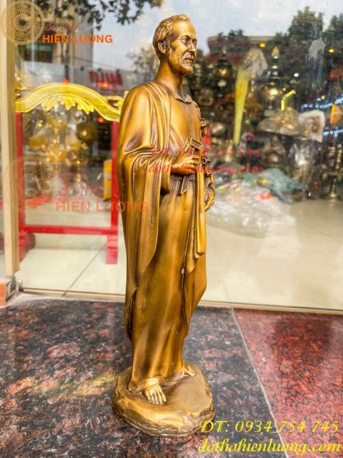 Tượng Đức Cha Cầm Hoa Huệ Bằng Đồng Cao 40cm