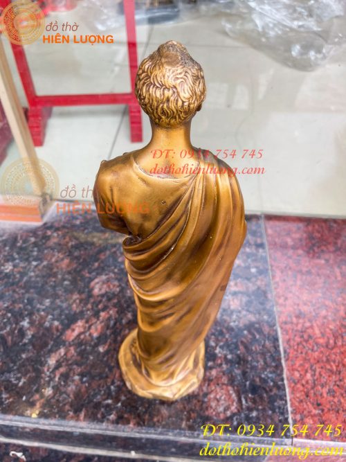 Tượng Đức Cha Cầm Hoa Huệ Bằng Đồng Cao 40cm