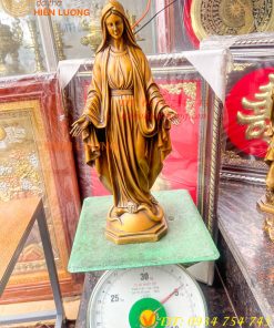 Tượng đức mẹ ban ơn bằng đồng hun cao 40cm