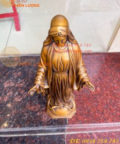 Tượng đức mẹ ban ơn bằng đồng hun cao 40cm