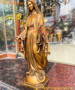 Tượng đức mẹ ban ơn bằng đồng hun cao 40cm