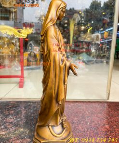 Tượng đức mẹ ban ơn bằng đồng hun cao 40cm